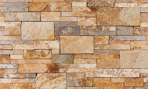 Vintage Gold Tailored Ledgestone Swatch - Compact view of Vintage Gold ledgestone.