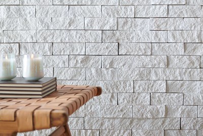 Cultured Stone | Hewn Stone Arctic thin veneer on interior wall