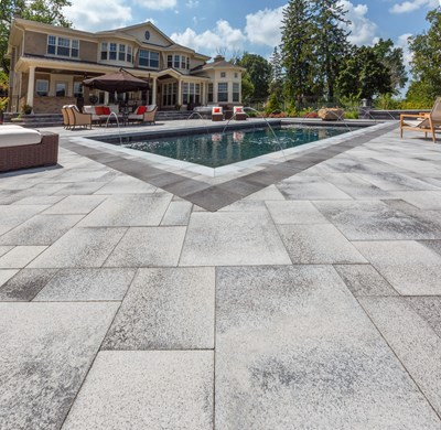 Umbriano Pool Deck with Rustic Rocks