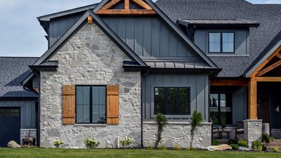 Halquist Stone | Victoria Webwall Exterior Building Stone Veneer Front Elevation of Home
