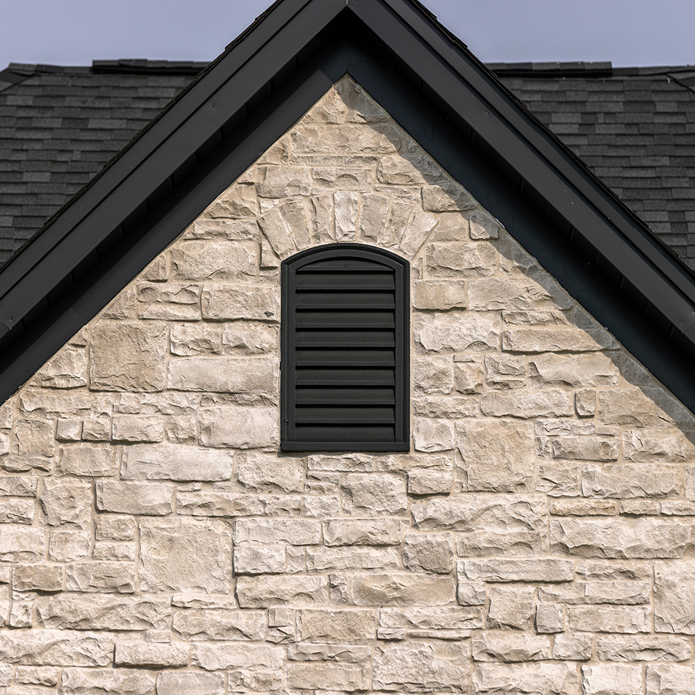 white stone veneer residential