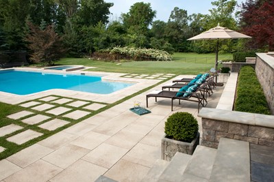 Umbriano Unilock Patio Pool View