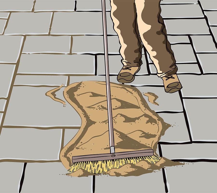G2 Polymeric Sand Installation Step 01 Spread Sand