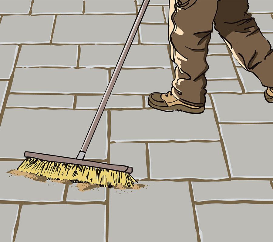 G2 Polymeric Sand Installation Step 03 Sweep Excess Sand