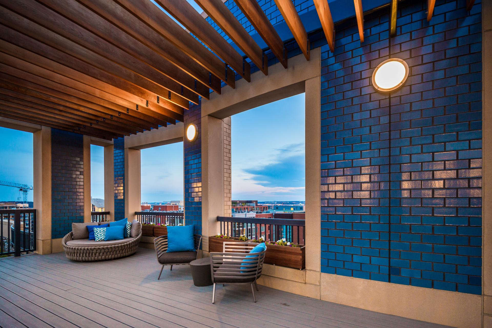bermuda blue glazed brick commercial architecture