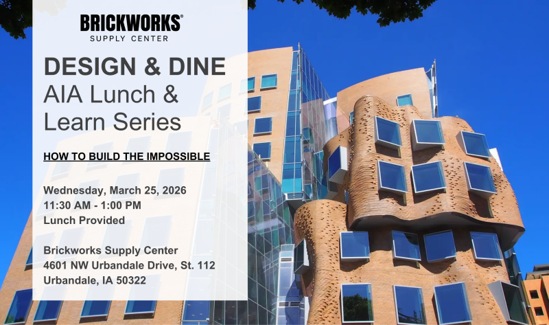 Photo of event details with brick building as a background