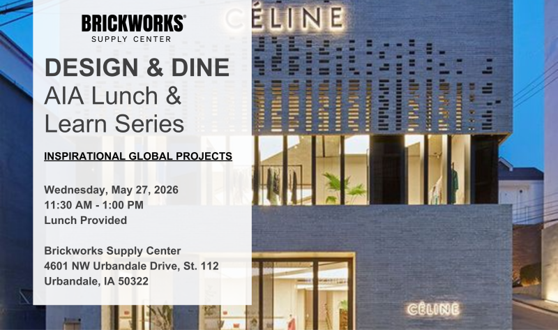 Photo of event details with brick building as a background