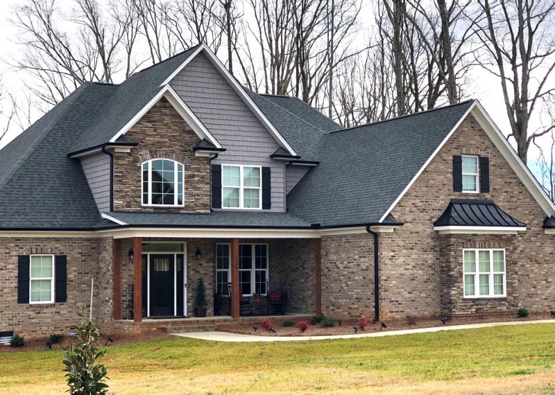 Southport gray brick pine hall