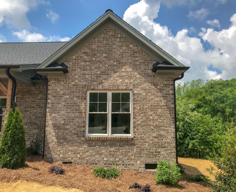 Barker House brown facebrick pine hall