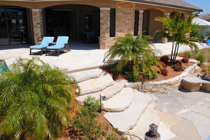 Eden Lily Pad Steps - Lily pad-shaped stone steps by Eden.