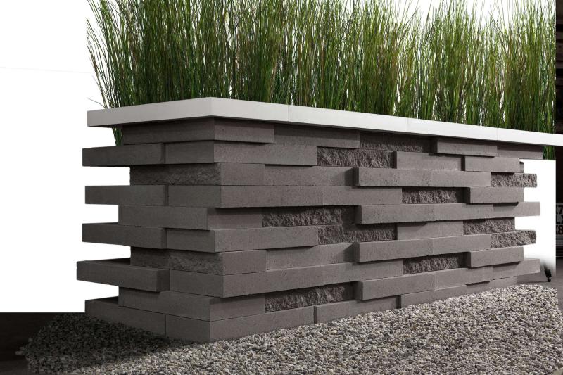 Techo-Bloc Graphix Wall Onyx Black - Compact view of Techo-Bloc Graphix Wall in Onyx Black.