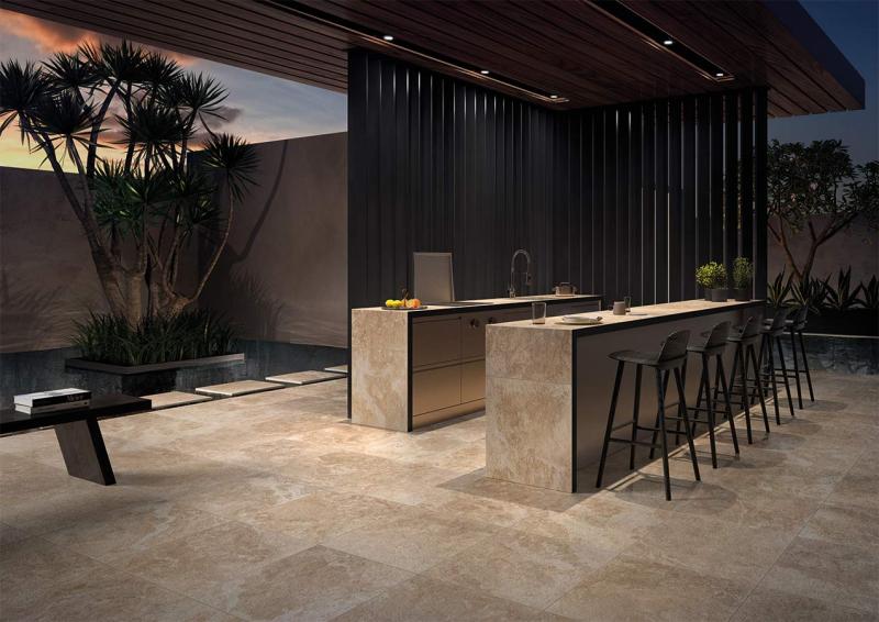 Travertine Crosscut Cream - Compact view of Travertine Crosscut Cream.
