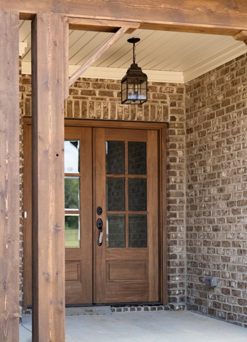 Barker House brown facebrick pine hall