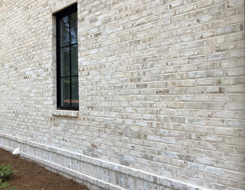 Chesapeake Pearl white brick pine hall