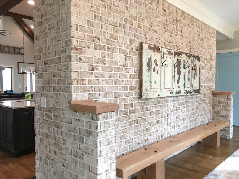 Oyster Pearl white brick pine hall facebrick