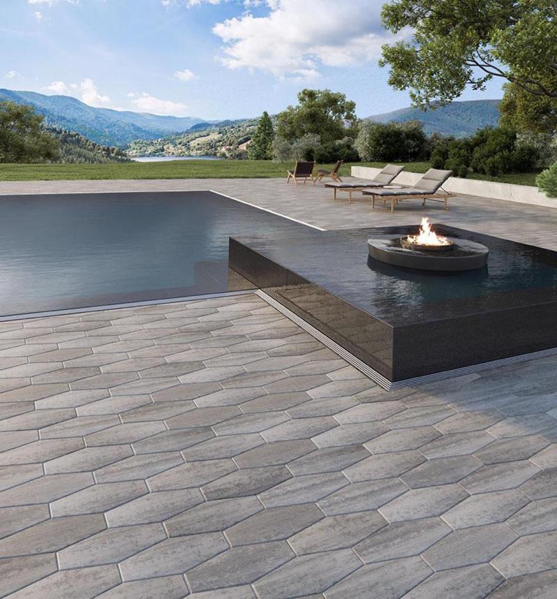 Hexa Firebowl Patio Paver Slab
