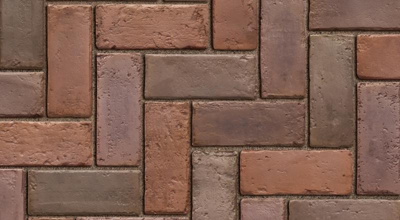 Three Color Blend Burgundy Red Burnt Clay Old Oak Stone