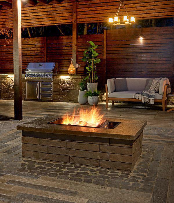 Techo-Bloc Borealis Chestnut Brown Fire Pit