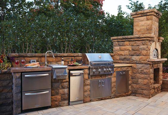 Outdoor stone kitchen