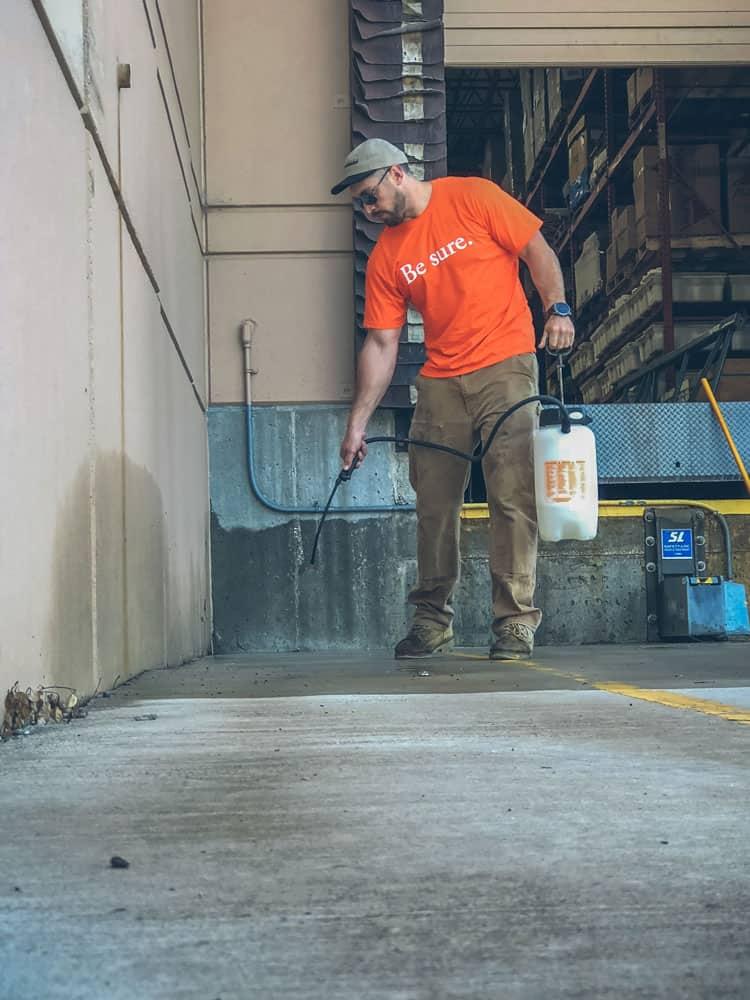 Light Duty Concrete Cleaner on Horizontal Concrete