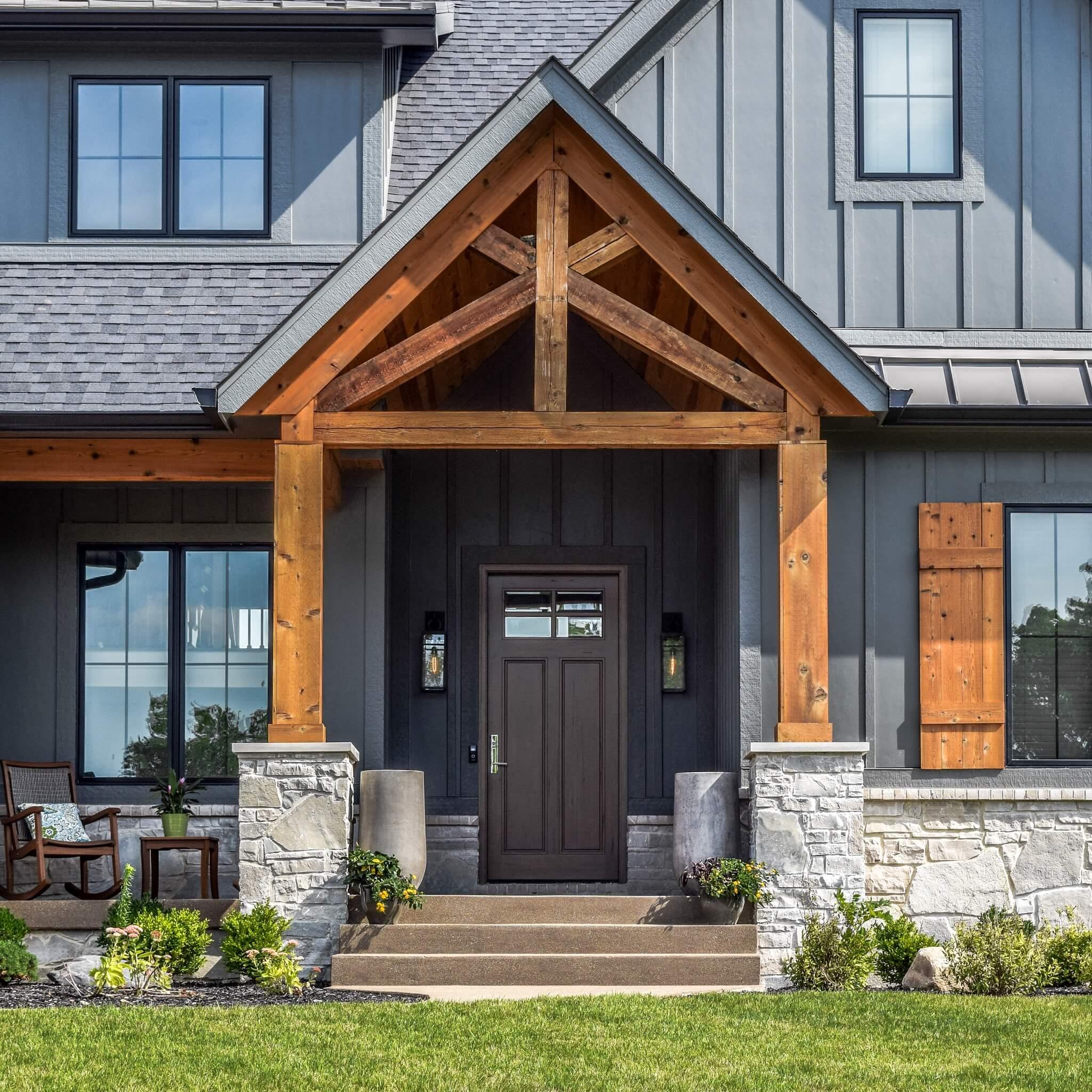 Halquist Stone | Victoria Webwall Exterior Building Stone Veneer Front Door of Home
