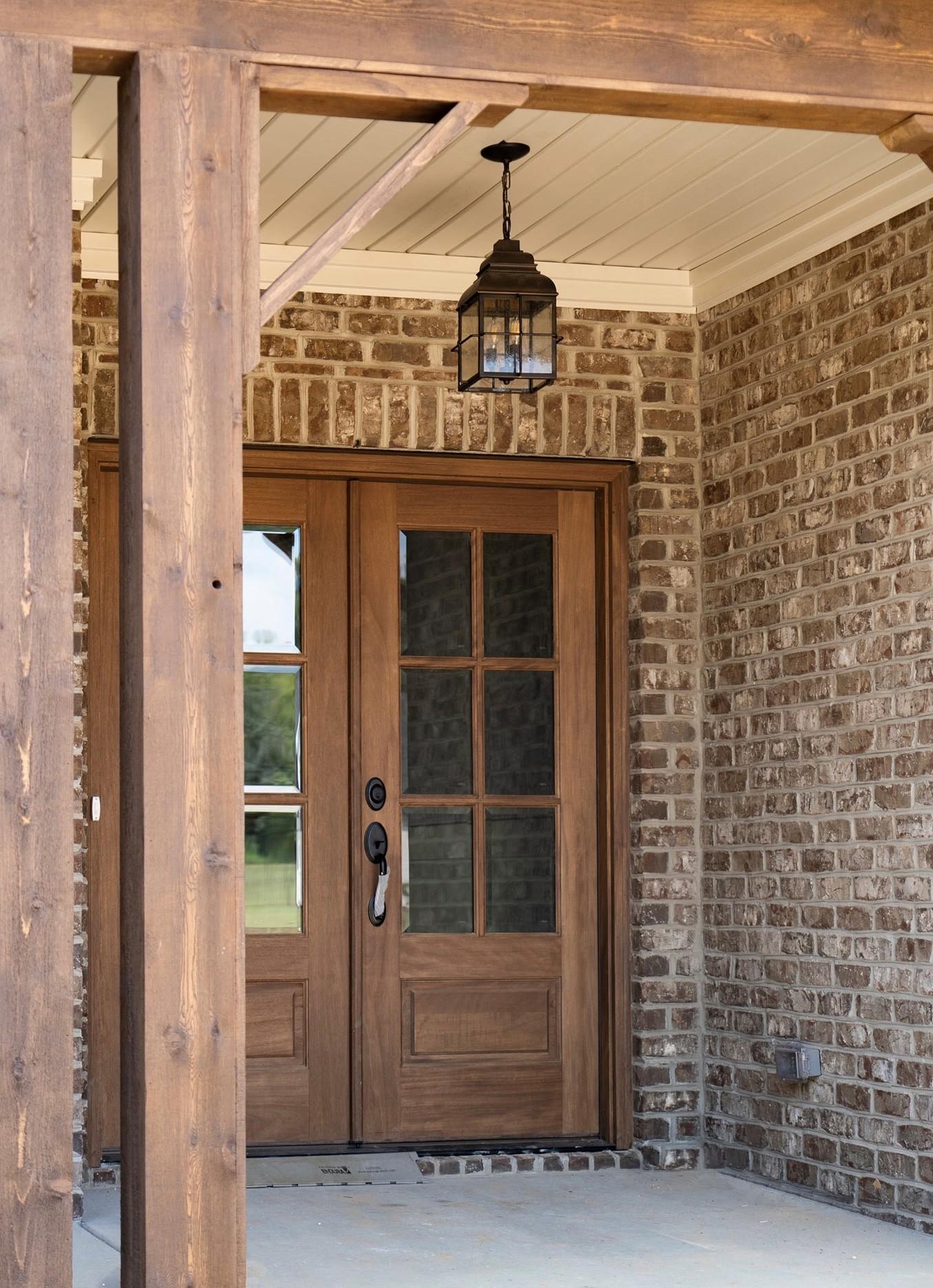 Barker House brown facebrick pine hall