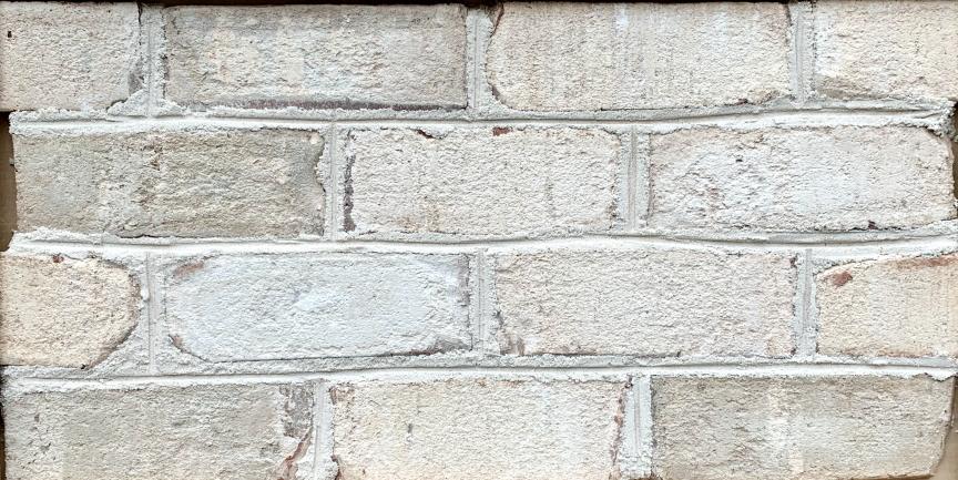 Chesapeake Pearl white brick pine hall